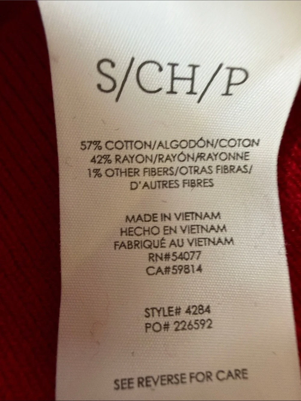 Cabi Red Button-Up Ruffle Collar Cardigan#4284